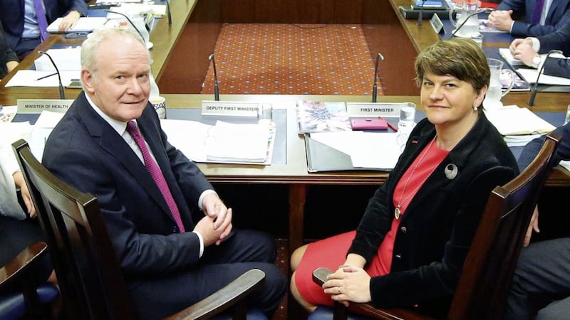 Arlene Foster and Martin McGuinness said politics was &#39;changing for the better&#39;. Picture by Kelvin Boyes/Press Eye 