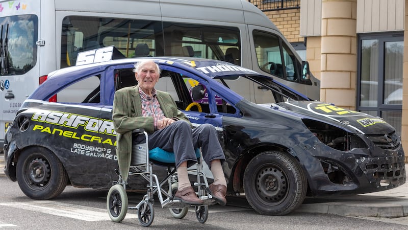The care home threw a surprise party for John LaTrobe, who has raced in 18 rallies across the world.