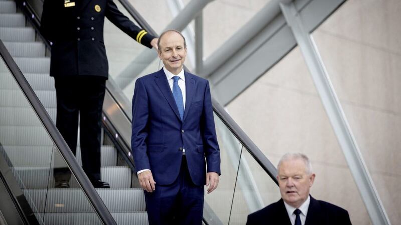 Fianna Fail leader Miche&aacute;l Martin&#39;s journey on the political escalator has taken him to the office of Taoiseach and a coalition with Fine Gael and the Greens. Picture by Maxwell Photography/PA Wire 