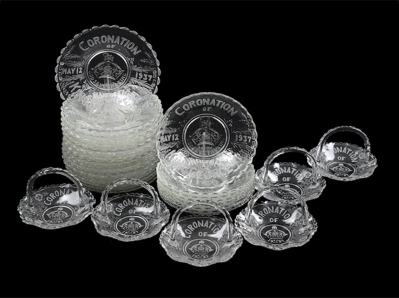 Commemorative glassware for George VI's coronation 
