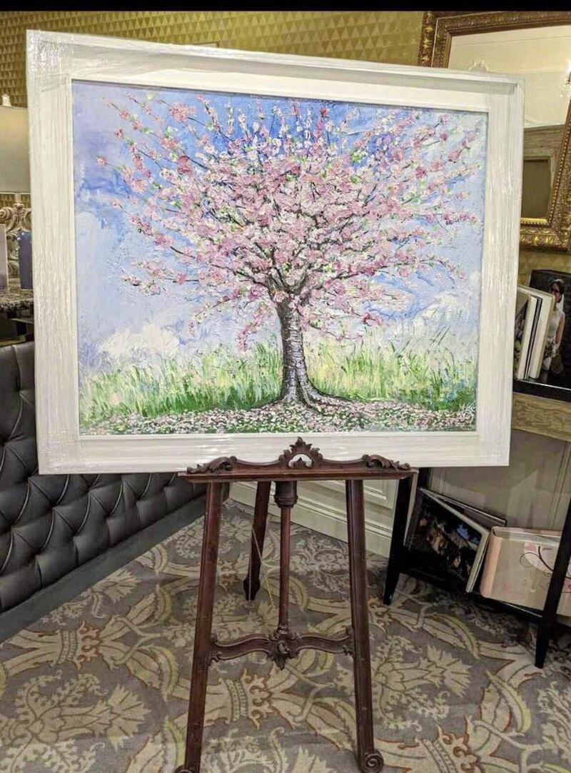 Paintings of cherry trees in blossom are Jim McKee&#39;s signature images 