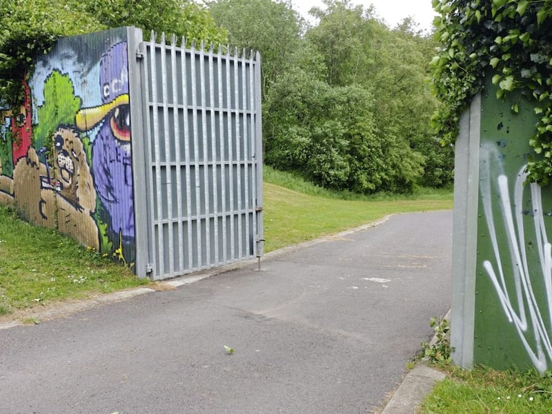 The peace wall gate dividing Alexandra Park in north Belfast was reopened on Saturday 