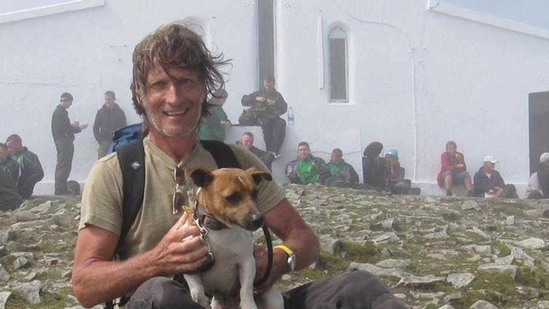 Seamus McDonagh (60) died hours after completing the two-week Camino Primitivo from Oviedo to Santiago. He is pictured at the summit of Croagh Patrick on a previous trek 
