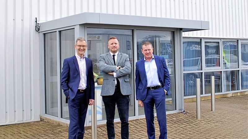 Powdertech sales director Richard Besant (left) and operations director Giles Ashmead (right) with Cordovan partner Daniel Anderson    