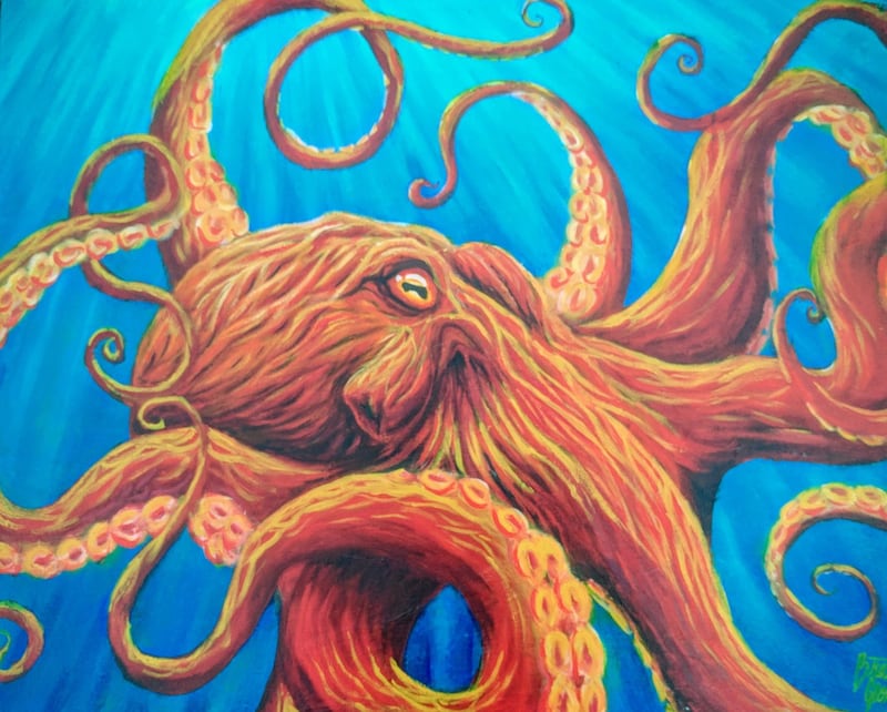 A painting of an octopus