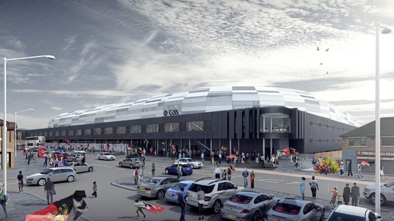The artist&rsquo;s impression of the planned Provincial Stadium in Belfast showed a panoramic view of the stadium bowl, as well as the proposed sporting and community facilities 