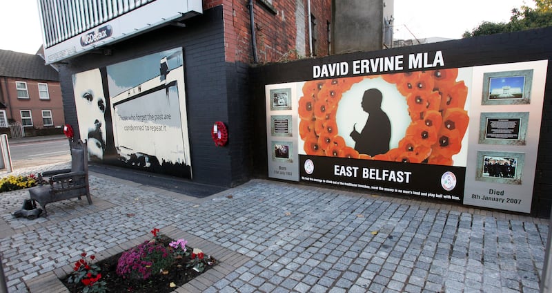 A memorial to David Ervine in east Belfast. Picture by Ann McManus