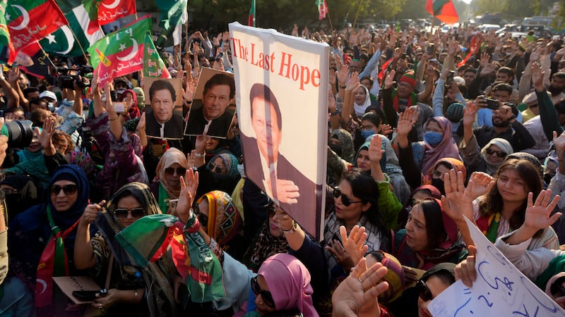 Allies of imprisoned Pakistani ex-premier Imran Khan won more seats in national elections than the political parties who ousted him from power nearly two years ago, according to a final tally of results published on Sunday (Fareed Khan/AP)
