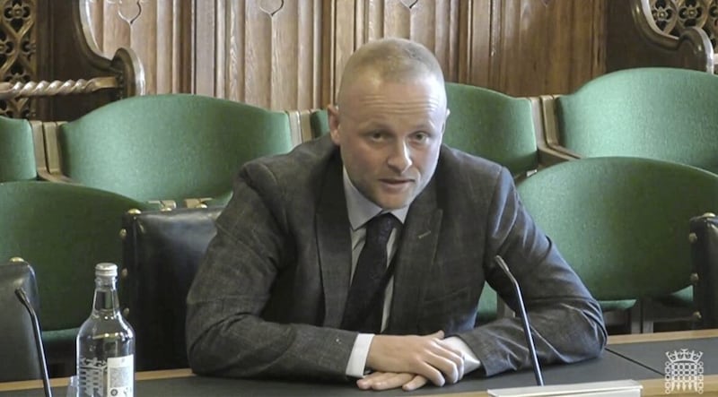 Loyalist activist Jamie Bryson gave evidence to MPs on the Northern Ireland Affairs Committee this week