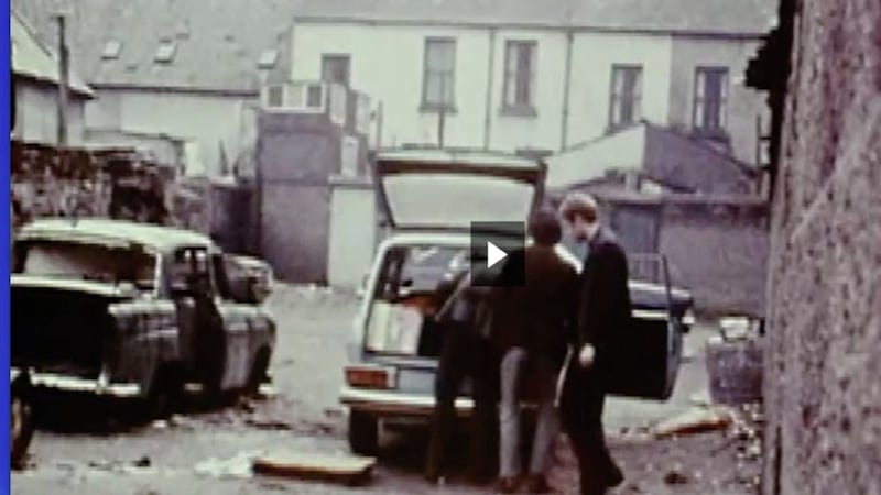 Martin McGuinness in the footage captured in Derry in 1972. 