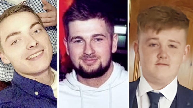 Nathan Corrigan, Peter Finnegan and Petey McNamee, who died following a two vehicle road traffic collision 