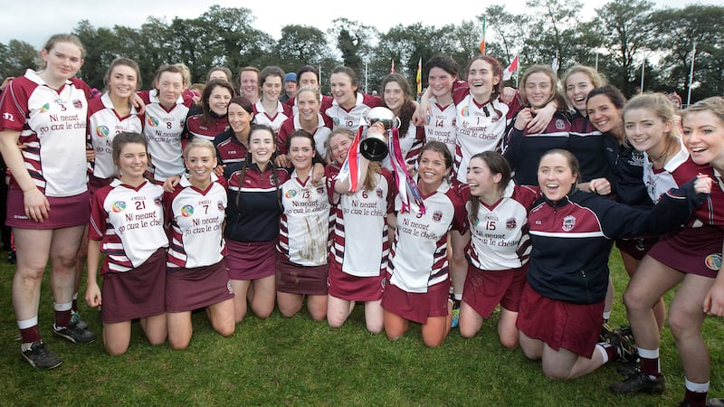 Robert Emmet&rsquo;s Slaughtneil celebrate their NWP Ulster Club Senior Camogie Championship final replay win on Saturday