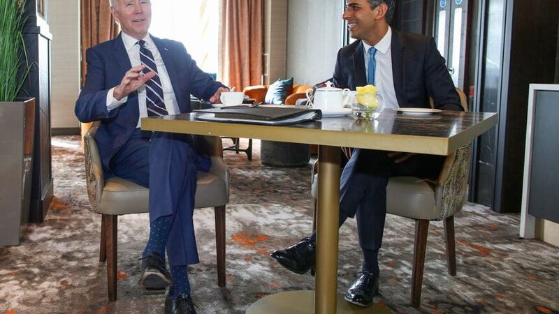Prime Minister Rishi Sunak met Joe Biden in Belfast (Paul Faith/PA)