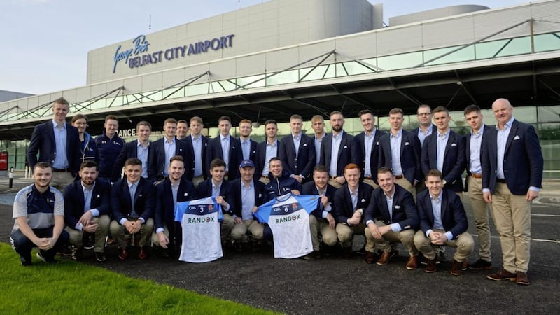 A GAA team delegation of Ulster University students get ready to head off to China for a two-week cultural exchange tour. Picture by Mark Marlow 