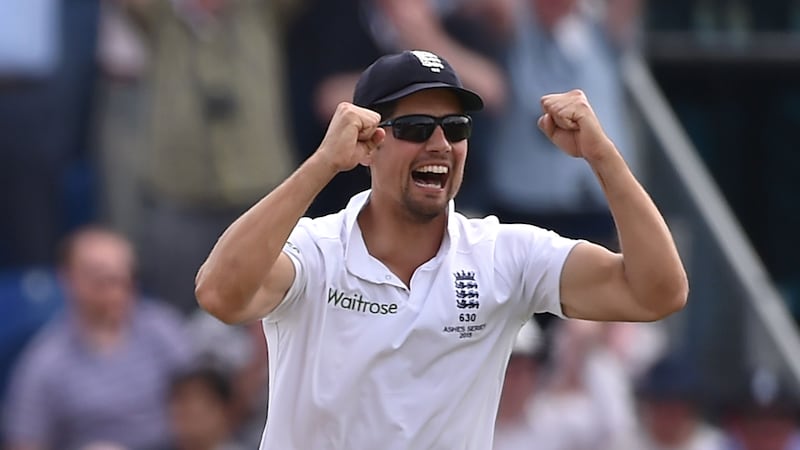 England captain Alastair Cook celebrates victory in the First Investec Ashes Test in Cardiff on Saturday<br />Picture: PA&nbsp;