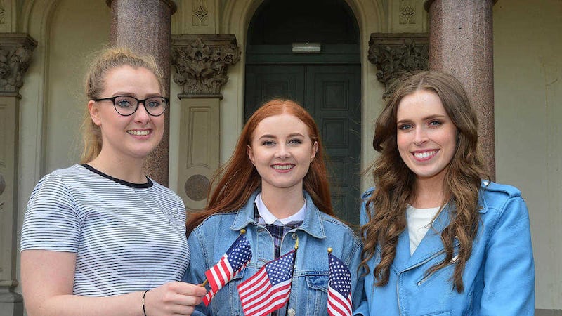 Derry students Caroline Henderson, Erin King and Niamh Sammon 
