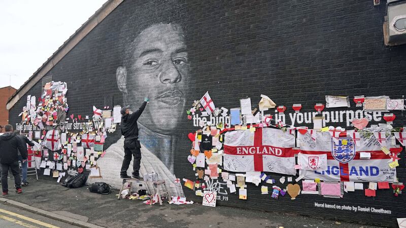 The wall art was defaced with racist slogans after England’s Euro 2020 final loss to Italy.