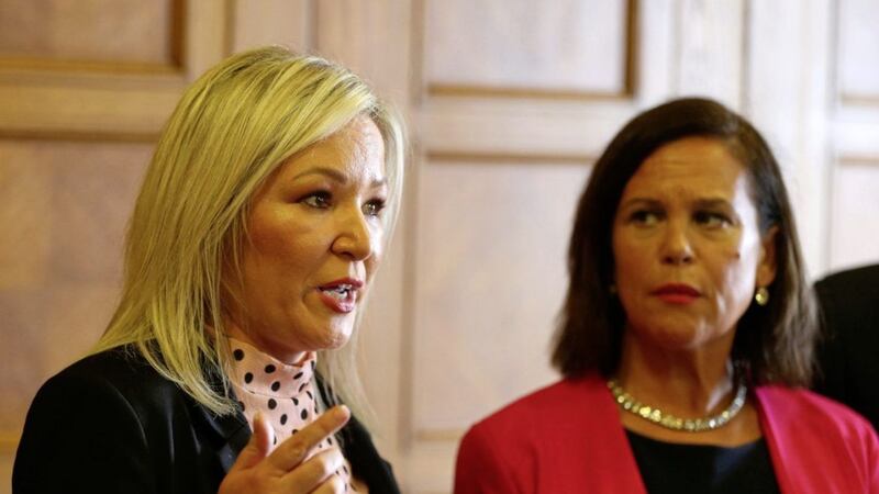 Sinn F&eacute;in&#39;s Michelle O&#39;Neill and Mary Lou McDonald. Picture by Mal McCann 