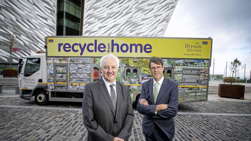 Bryson Charitable Group&rsquo;s CEO, John McMullan and Bryson Recycling director, Eric Randall pledge to stay at the forefront of tackling waste with the latter outlining ambition plans to add &pound;150m to the Northern Ireland economy each year 