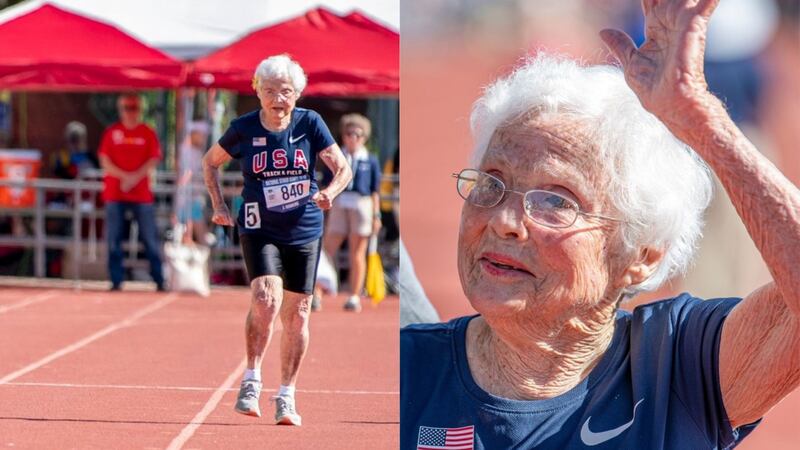 Julia ‘Hurricane’ Hawkins has finished the 50 and 100-metre dashes at the National Senior Games in New Mexico, USA.