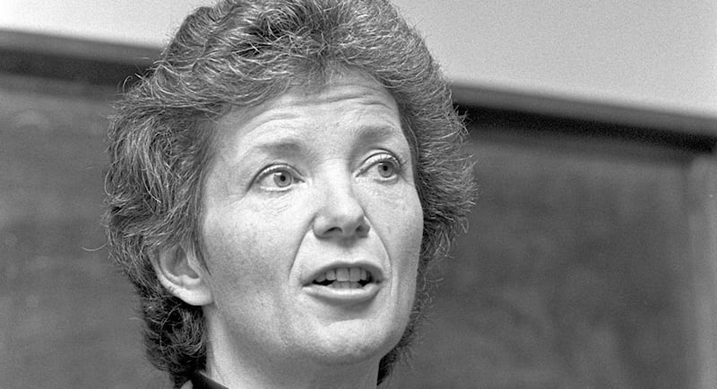 Mary Robinson Campaigning for the Presidency of Ireland at Methodist College and Queens University in 1990 
