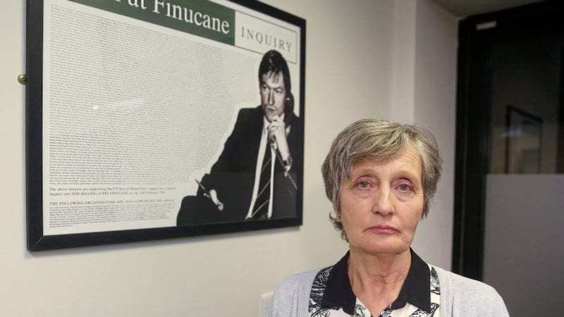 Geraldine Finucane, widow of solicitor Pat Finucane, who was shot dead by loyalist paramilitaries in 1989. Picture Mal McCann. 