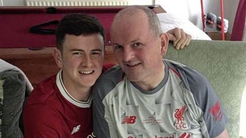 Sean Cox, pictured with his son Jack, after Liverpool lifted the Champions League trophy. Picture from Support Sean/ Twitter 