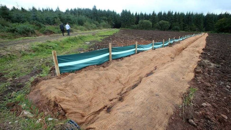 A trench has been dug at the land at Woodburn Forest in Carrickfergus. Picture by Mal McCann 