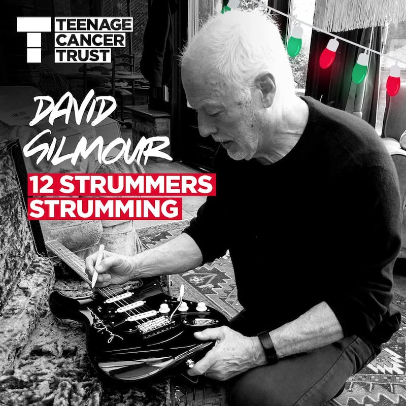 Pink Floyd guitarist, Dave Gilmour, who is supporting Teenage Cancer Trust’s Christmas fundraiser, the 12 Strummers Strumming auction 