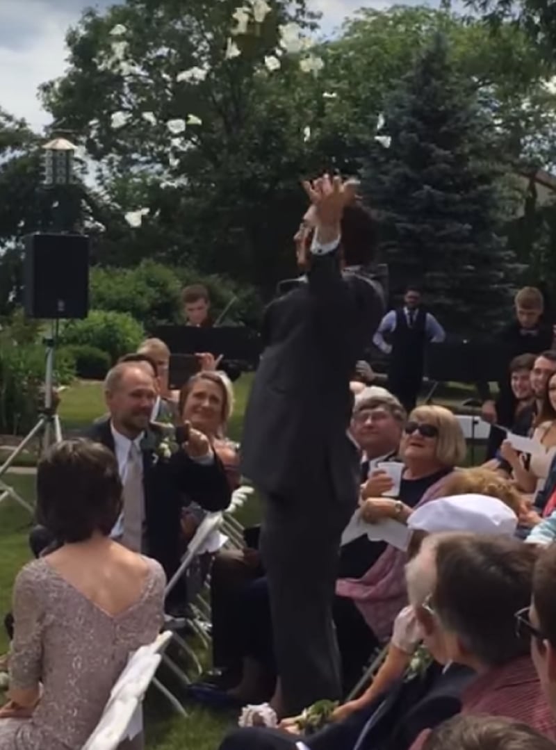 This guy absolutely nailed being a ‘flower girl’ at his cousin’s wedding