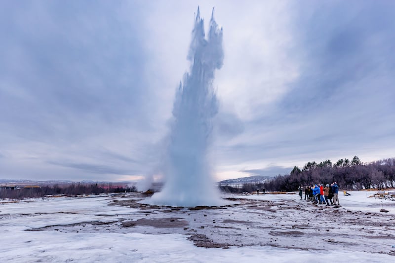 A geysir along the Golden Circle Route in Iceland (Alamy/PA)