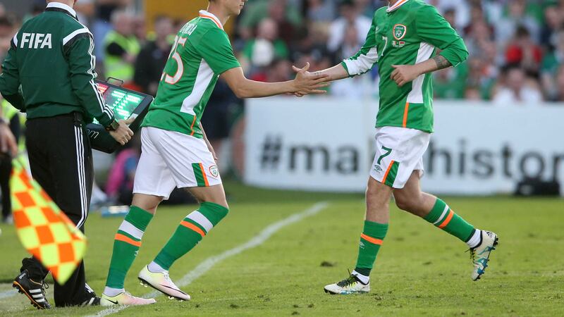 Republic of Ireland star Aiden McGeady (right)