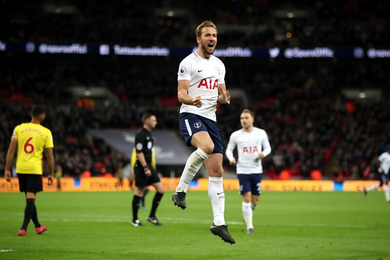 Tottenham's Harry Kane celebrates scoring a goal
