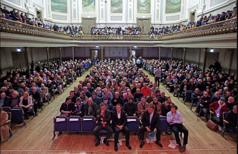 The audience at the Ireland's Future 'Belongs to You' event at Belfast's Ulster Hall. Picture by Liam McBurney/PA Wire