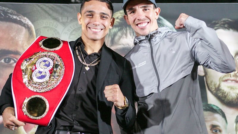 Luis Lopez and Michael Conlan clash for the IBF featherweight title on Saturday night. Picture: Caelan Conway/Conlan Boxing