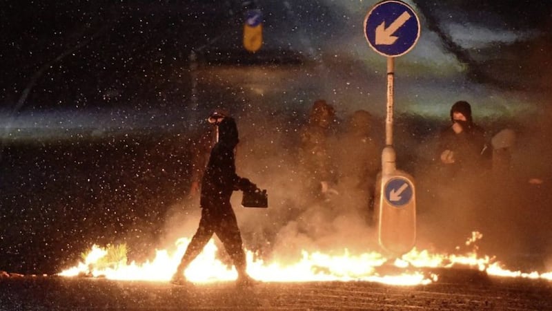 Rioting broke out in Carrickfergus on Monday night. Picture by Pacemaker 