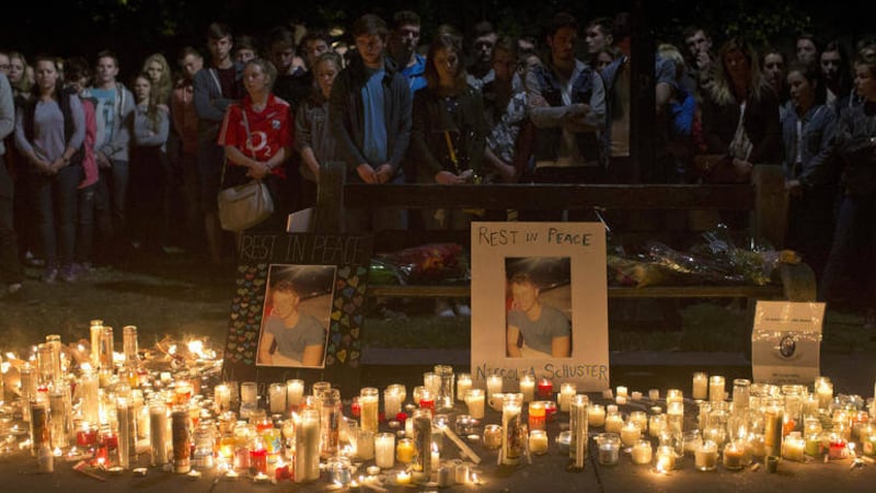A candlelight vigil for the six Irish students killed in Berkeley, California earlier this month Picture by Beck Diefenbach/AP 