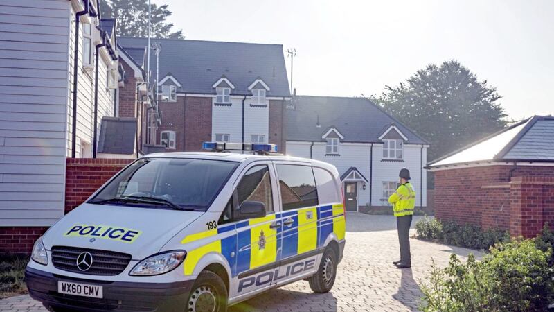 Police at the home of Charlie Rowley in Muggleton Road in Amesbury, Wiltshire, who, along with his partner Dawn Sturgess was exposed to the deadly nerve agent Novichok last month Picture by Steve Parsons/PA 