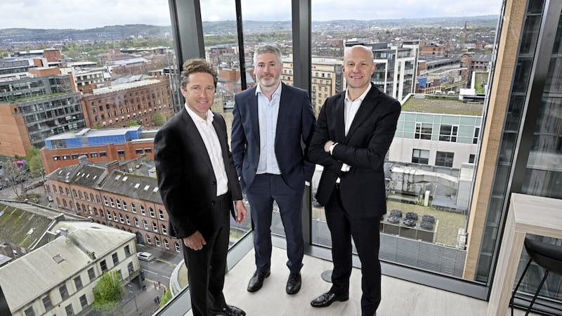 Tughans managing partner Patrick Brown (right) with partners Toby McMurray and David Jones 