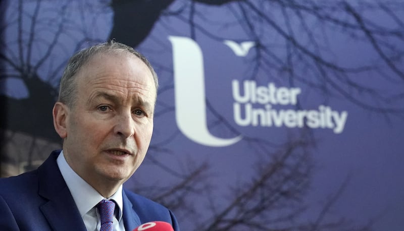 Tanaiste Micheal Martin during a visit to Ulster University in Belfast