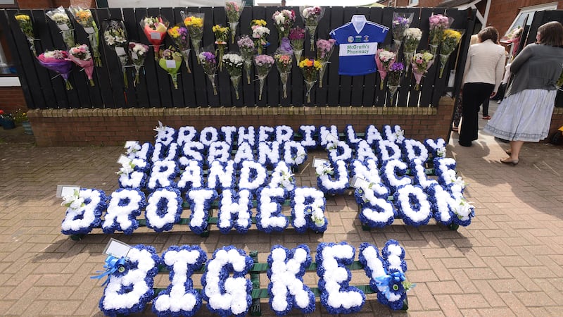 &nbsp;Floral tributes outside east Belfast home of murder victim Kevin McGuigan