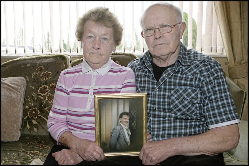 Elizabeth and John McAnespie, both now deceased, on the 20th anniversary of his 1988 death. 