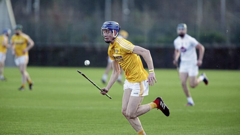 James McNaughton has been in great goalscoring form for Antrim Picture: Seamus Loughran. 