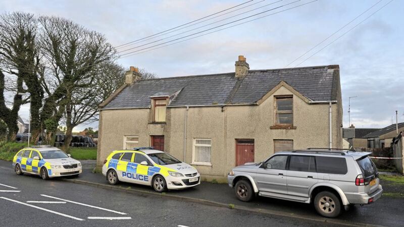 Police and forensic experts at the scene of the death of the 52-year-old woman in Portavogie, Co Down. Picture by Justin Kernoghan