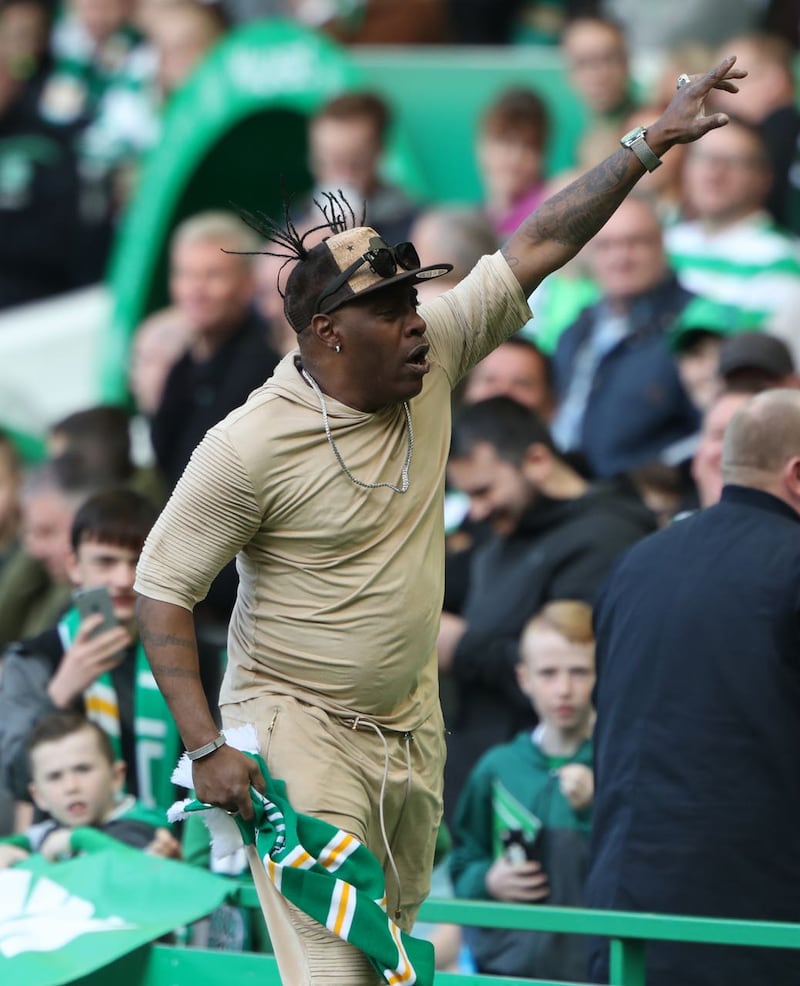 Coolio after making half time draw during the Ladbrokes Scottish Premiership match at Celtic Park, Glasgow