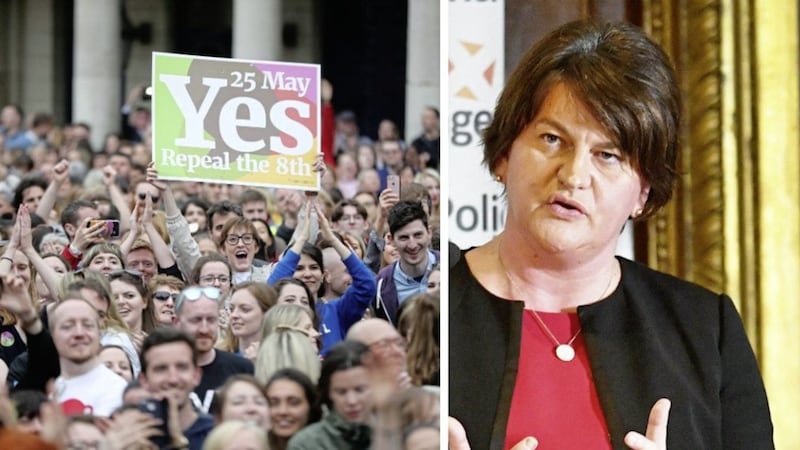 DUP leader Arlene Foster said there are people &quot;right across Northern Ireland&quot; who feel so strongly about abortion they would vote &quot;on that basis&quot; 