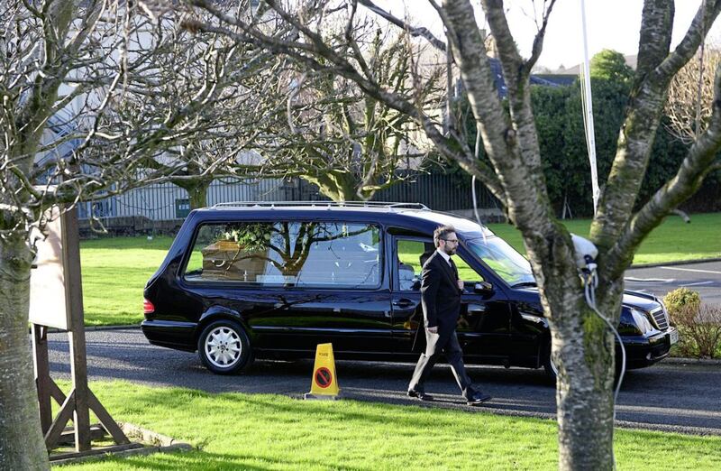 The funeral of Mr Robinson took place at Holy Trinity Parish Church in Banbridge. Picture by Arthur Allison/Pacemaker 