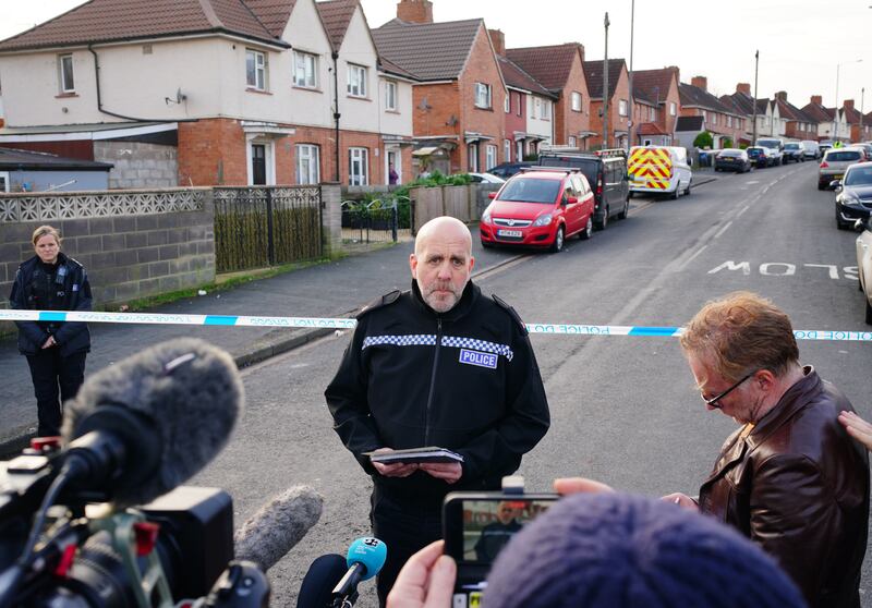 Bristol Commander Supt Mark Runacres speaks to the media at the scene in south Bristol