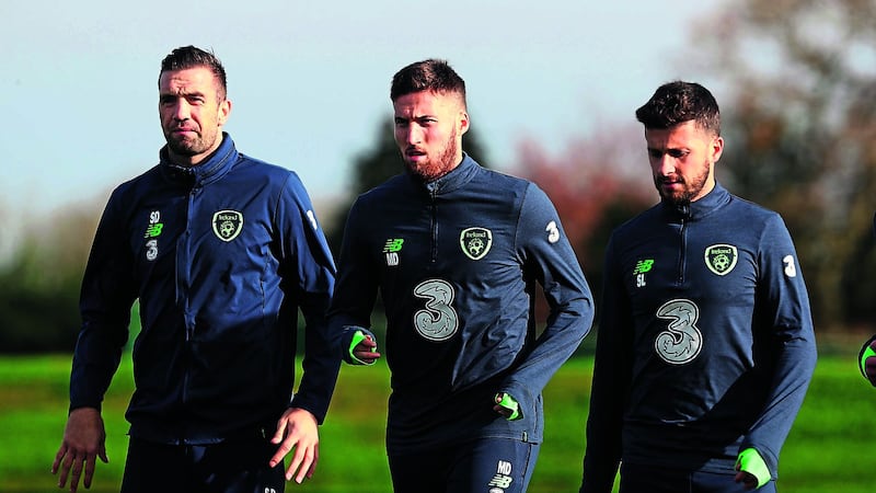 Shane Duffy trains ahead of the World Cup double-header with Denmark