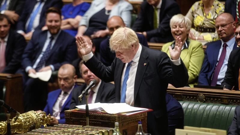 Boris Johnson during his final Prime Minister&#39;s Questions in the House of Commons. Picture by UK Parliament/Andy Bailey 